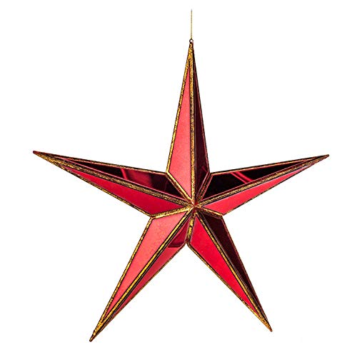 EUROCINSA Ref. 27012 Star Mirror Pendant Red with Gold 38 cm 4pcs One Size