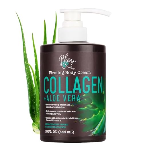Bloom Collagen Lotion Skin Care Firming Cream, Intensive Anti Aging Moisturizer Face & Body Lotion W/ Aloe Vera For Wrinkles, Sagging Skin, & Dry Skin – Collagen Lotion For Women & Men, Large 15 Oz