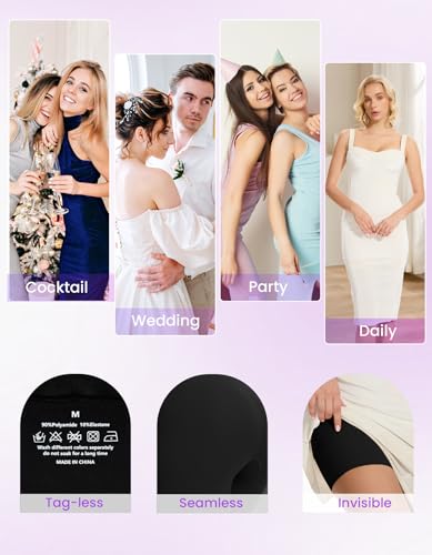 SIMIYA Shapewear Tummy Control Shorts for Women, 5-IN-1 Body Shaper High Waisted Girdle Boyshort Slip Short for Under Dresses - image 5