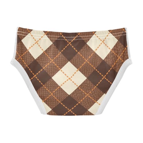 KLL Houndstooth Brown Classical Boys Toddler Cotton Training Underwear Cute Children Undies2