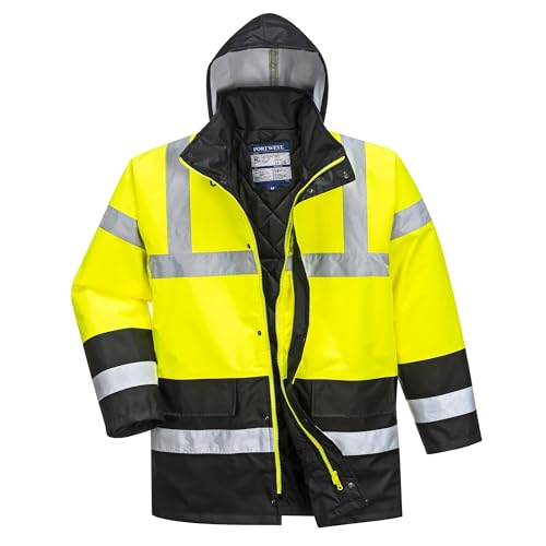 Portwest Warnschutz Kontrast Traffic-Jacke, Größe: XL, Farbe: Gelb/Schwarz, S466YBRXL