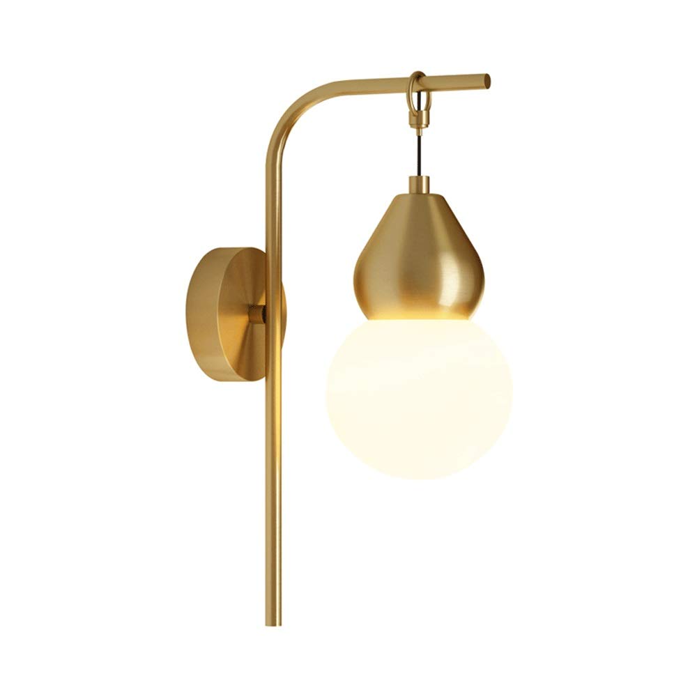 SXECAEPS Modern Wall Light, E27 Socket Lamp Illumination Fixture for Living Room Bedside Dining Bedroom Hallway Lighting - Brass [Energy Class A]
