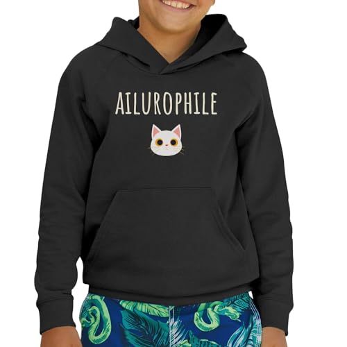 Sweat à capuche enfant ailurophile premium imprimé chat et chaton - 2