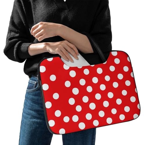Bolso para portátil 17 pulgadas impermeable rojo con lunares miniatura 2