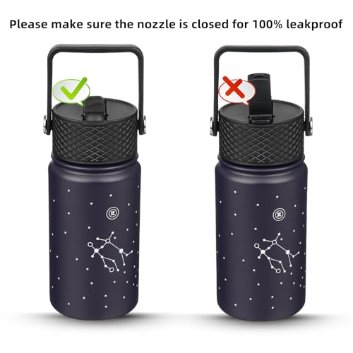 Image of BJPKPK Insulated Water Bottle, 15oz Stainless Steel with Straw Lid