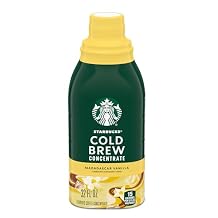 Starbucks Cold Brew Coffee Concentrate, Madagascar Vanilla Flavored Iced Coffee, 32 fl oz