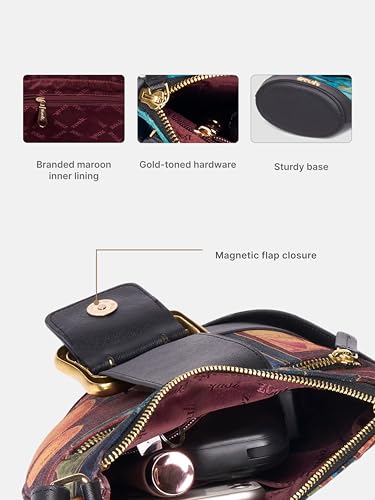 Image of ZOUK Women's Ardha Sling Bag | Black Vegan Leather Crossbody Bag | Asymmetric Silhouette| Adjustable Strap
