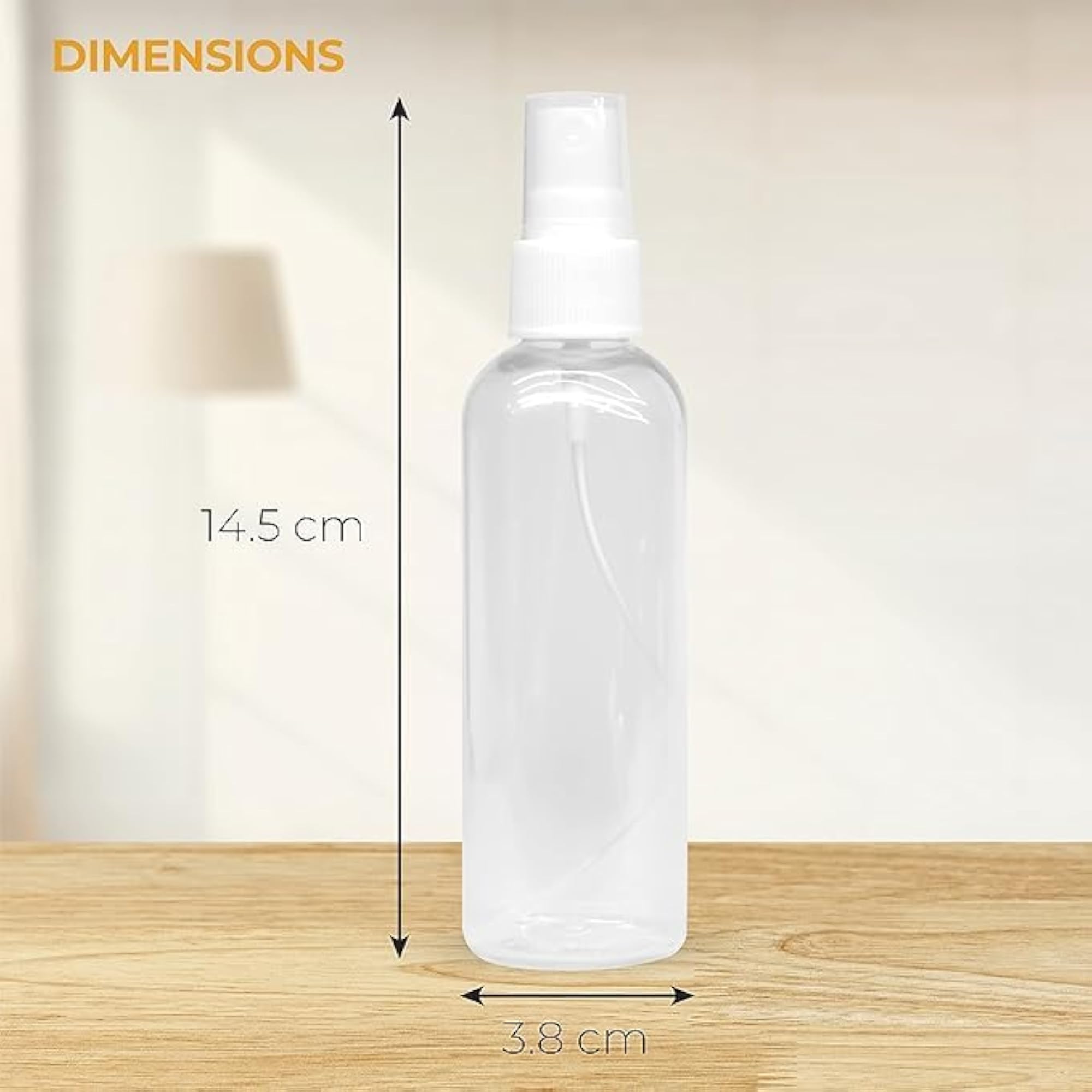 Plastic Pump Bottle Spray Dispenser, Mini Travel Cylindrical Bottle