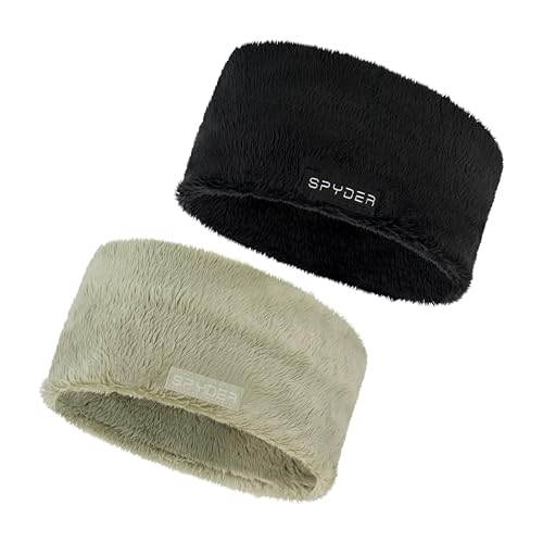 Spyder Womens 2 Pack Low Pile Faux Fur Headband Sage One Size