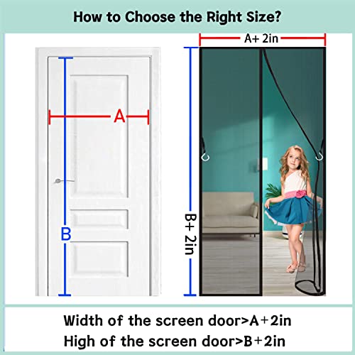 Magnetic Screen Door Heavy Duty And Magnets Sewn In 100% Guarantee Fits Door Openings Up To 37X79In Screen Size 36-Inch X 83-Inch Retractable Door Closes Like Magic - #TOP4