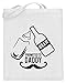 Promoted To Daddy Beer - Vater, Papa, Papi, Bier, Alcool, Fest, Feier, Boire, Bébé - Sac en toile de jute (avec anse longue) - Blanc - Blanc., 38cm-42cm