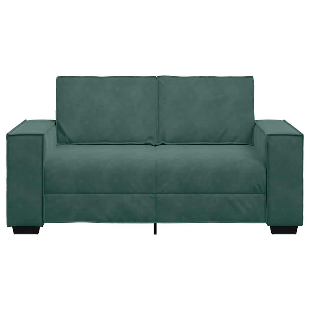 Canapé 2 Places, Causeuse de Salon Fauteuil Sofa 2 Places Vert foncé 160 x 78 x 84 cm Velours
