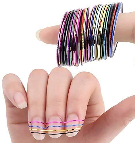 Belicia 10 Colors Mixed Rolls Nail Art Striping Tape Decoration Sticker Nail Line DIY Nail Tip 1