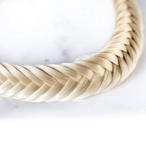 Image of Madison Braids Women's Headband Hair Braid Natural Looking Synthetic Hair Piece Extension - Blaire Fishtail - Platinum