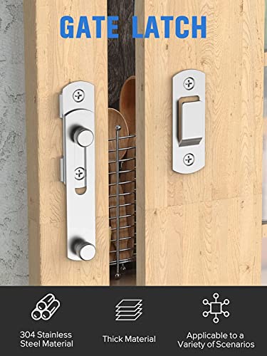 Sliding Barn Door Lock, Stainless Steel Gate Latches Flip Latch Safety Door Bolt Latch Lock for Wine Cabinet Bathroom - Image 2