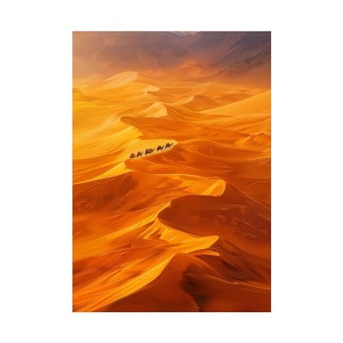 Tableau moderne WODJEM de désert 60x80cm sans cadre pour réchauffer une pièce trop froide