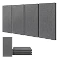 UMIACOUSTICS 4 PCS Acoustic Panels, 2“ Thick 23.6" x 11.8" Fiberglass Sound Absorbing Panels, Soundproof Panels for Studios, Office, Home Theater. Charcoal Grey