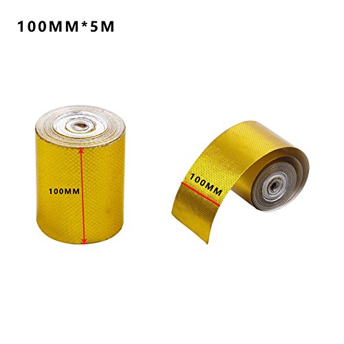 Preisvergleich Produktbild Shootingstar Folie fadensiegelung Isolierband Automotive Auspuff Deko Tape Hitzeschild Wrap Tape Gold Aluminium Folie Klebeband