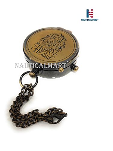 Brújula de latón con estuche de cuero miniatura 5