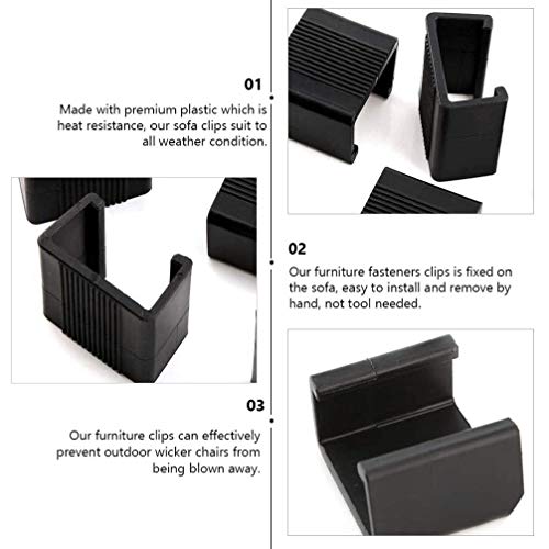 DOITOOL 10Pcs Clipes Clipes de Sofá Secional Pátio Rattan Móveis De Vime Ao Ar Livre Sofá Secional R