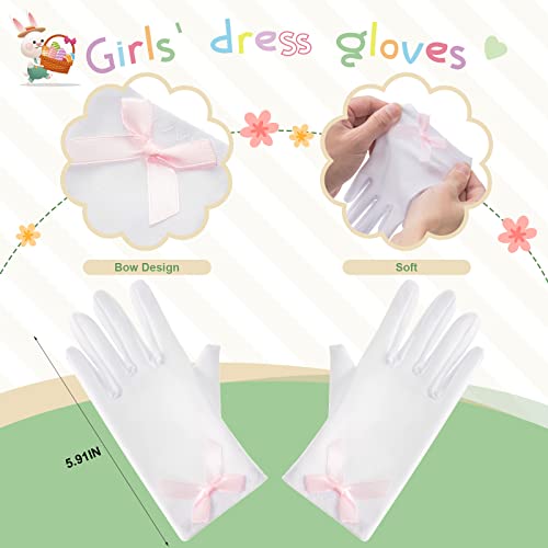 Zhanmai 6 Pcs Girls Tea Party Hats Accessories Set Kids Tea Party Bonnets Hats and Gloves Purses for Girls Dress up Favors4