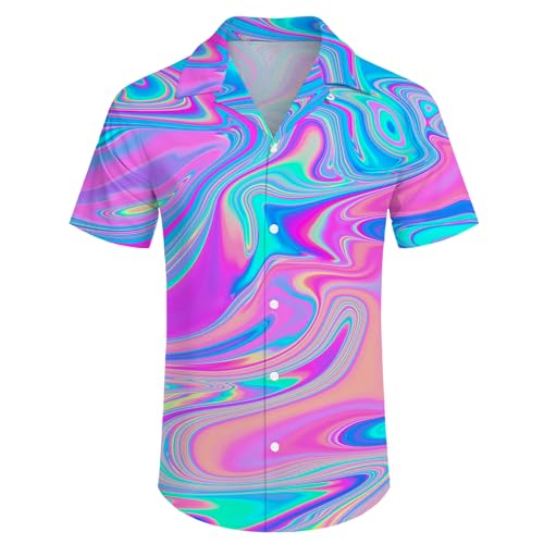 Mens 2 Pieces Hawaiian Shirt and Shorts Set Short Sleeve Button Down Shirts Tracksuit for Men with Bucket Hats4