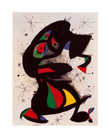 Peinture à l'huile Joan Miro Aufrechte Figur pour sublimer la décoration de votre salon moderne