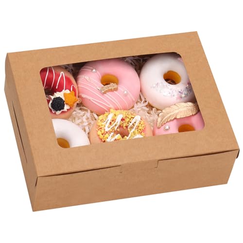 TOMNK 12pcs 8x6x2.5 Inches Brown Bakery Boxes with...