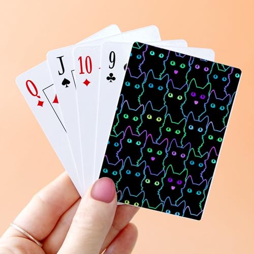 Cartas de póker estándar con diseño de gato negro miniatura 4