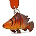 Monkimau Perchoir/Poisson Tigre Tom - Porte-clés en Cuir de la catégorie Peluche de Marron - Votre ami. Toujours là ! - Taille S : Environ 5 cm.