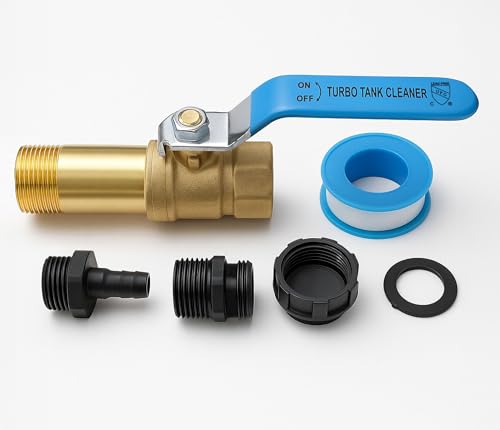 Full-Port Water Heater Drain Valve Kit, ¾″ NPT Shank – Fast Flush Upgrade, Compatible with Turbo Tank Cleaner Water Heater Cleaning Tool