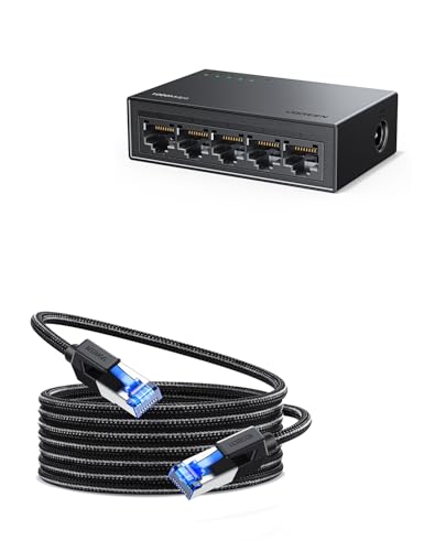 Cable Ethernet UGREEN Cat 8 25FT con Switch de 5 Puertos miniatura 1