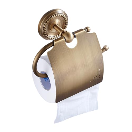 Image of Antique Bronze Toilet Paper Holder for Bathroom Toilet Paper Roll Holder withlid Wall Mounted