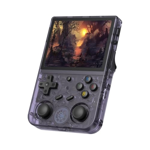 Image of RG353V Handheld Game Console 3.5 Inch IPS Screen 640*480 High Resolution CPU RK3566 Quad-Core OS Android 11, Linux 2G /64G+16G 3200mAh Battery(Purple transparent)