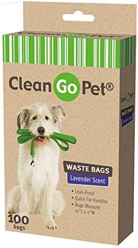 Clean Go Bolsas de basura perfumadas de lavanda para mascotas, 100 unidades