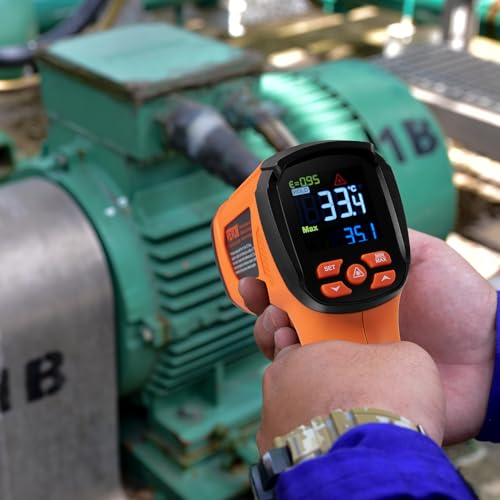 VEVOR Infrared Thermometer, -40°F~2732°F Dual Laser Temperature Gun Non-Contact, Handheld IR Heat Temperature Gun & Adjustable Emissivity for Metal Smelting/Cooking/Pizza Oven/Engine (Not for Human) by VEVOR - Image 8