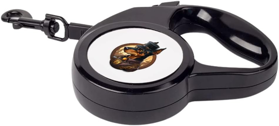 Doberman Retractable Pet Leash - Steampunk Design Leash - Unique Dog Leash - 197 inches