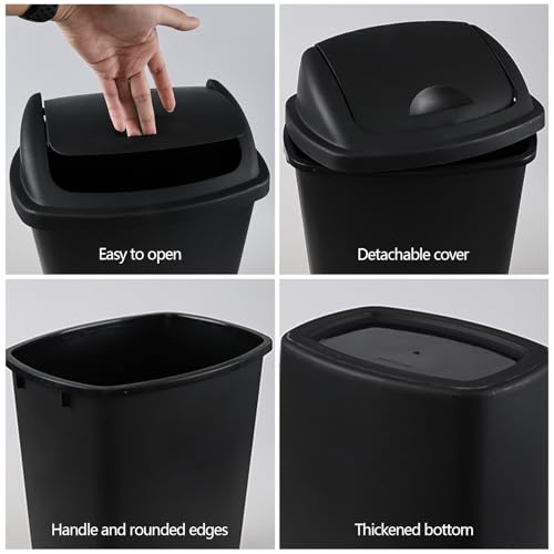 Caneca de basura plástica negra 6 galones 4 unidades miniatura 3