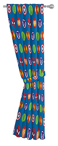 Image of Jay Franco Marvel Avengers Kids Blackout Curtains for Boys Bedroom, Superhero 42 inch W x 84 inch L Drapes 4-Piece Set with 2 Tiebacks, Microfiber Rod Pocket (Official Marvel Product)