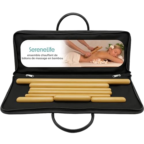 Kit bâtons bambou chauffants avec pochette thermique et thermostat SereneLife