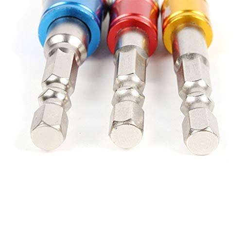Drill Set bit 1 Pc Wrench Socket Adapter Drill Bit Hex Shank 1/2 1/4 3/8 with Steel Balls Driver Drill Impact Socket Extension Bit Adapter Drill Collet Adapter(3 in 8)
