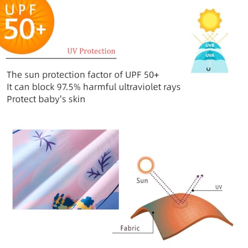 Image of UMELOK Girls Long Sleeve Rash Guard One Piece Swimsuits with UV Protection Sunsuit