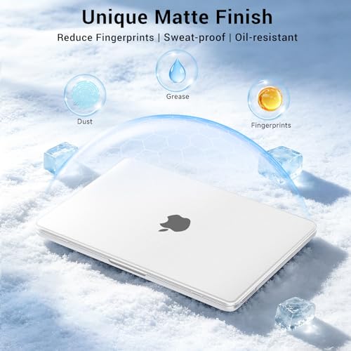 Image of MOSISO Compatible with MacBook Neo Case 13 inch 2026 Release Model A3404 with A18 Pro Chip, 4 in 1 Kit Precision Fit Crack & Scratch Resistant Protective Hard Shell Case Cover, Frosted Clear