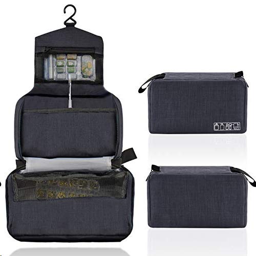 Preisvergleich Produktbild Zubita Kulturbeutel, Faltbarer Reise Kulturbeutel mit Haken, Kulturtasche zum Aufhängen Kosmetiktasche mit Vielen Fächern Waschbeutel für Frauen und Männer