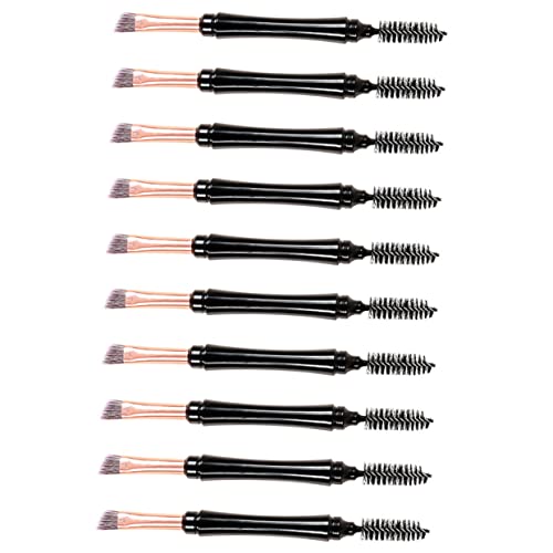 Didiseaon Professional Makeup Tools 10-piece Eyebrow Brush Set Dual Tip Makeup Brushes Portable for Family Travel Business Trips