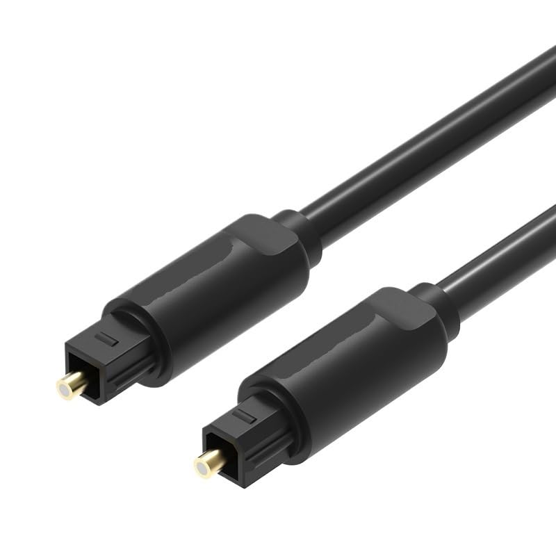 Digital Optical Audio Coaxial Cable 1m 2m 5m for Amplifiers Blu-ray P;S/4 Soundbar Fiber Cabl(PVC Cable Black,2m)