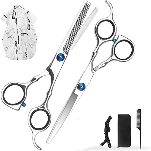 Preisvergleich Produktbild BAODANF Haarschere Set, Premium Scharfe Friseurscheren, Haarschneideschere Licht Einseitiger Effilierer, Effilierschere - Profi Friseur Schere Haare Perfekter Friseurschere Haarschnitt Frisörschere