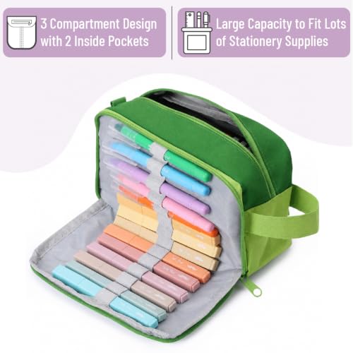 Image of Mr. Pen- High Capacity Pencil Case, Large Pencil Pouch with 3 Compartments and 2 Pockets, Large Pencil Bag with Smooth Zipper, Cute Pencil Case Pouch Organizer, School Supplies for Teens