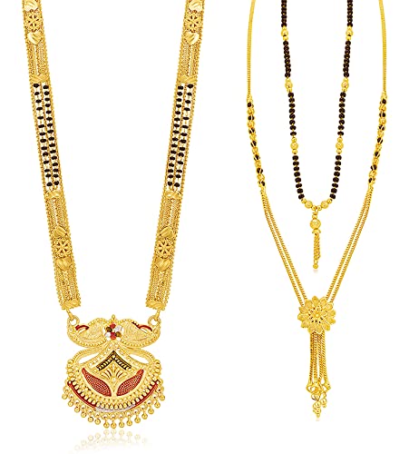 Sukkhi Marvellous Gold Plated Mangalsutra Pendant Combo for Women (CBMP100873) (B09QX1XGFT) Amazon Price History, Amazon Price Tracker