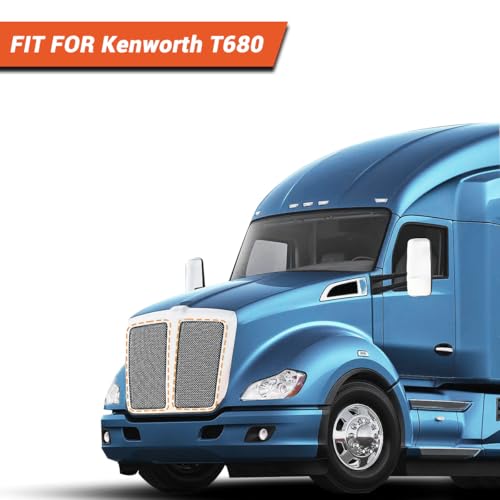 Image of Grille Insert for Kenworth T680 2015-2022 [w /Screen Bracket] Iron Net OE Replacement Kenworth T680 Front Grill